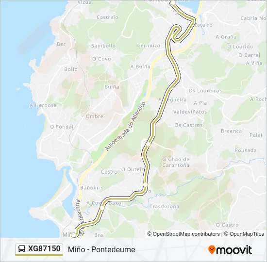 XG87150 Bus Line Map