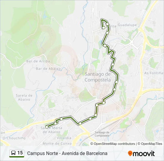 15 Bus Line Map