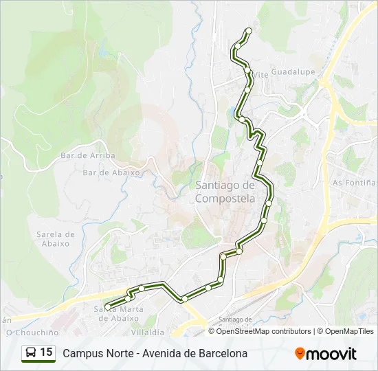 15 Bus Line Map