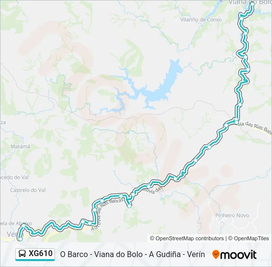 XG610 bus Mapa de línia