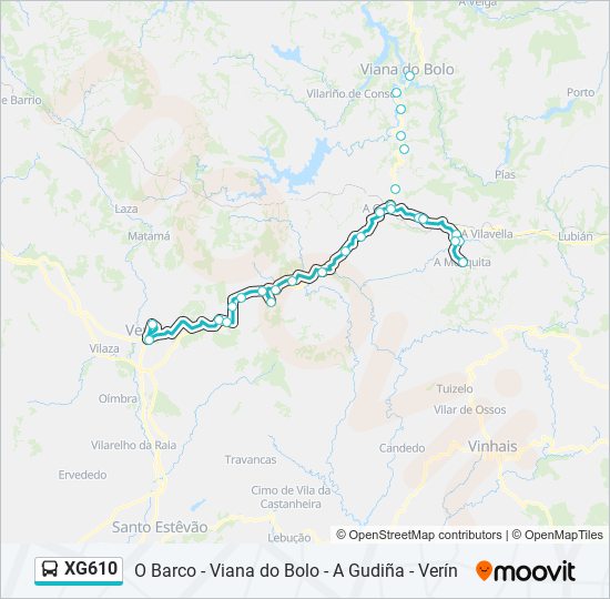 XG610 bus Mapa de línia