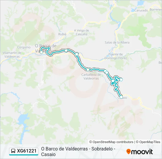 XG61221 bus Mapa de línia