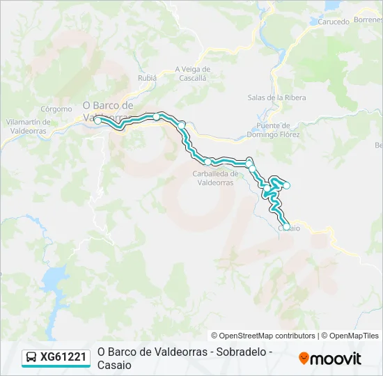 XG61221 bus Mapa de línia