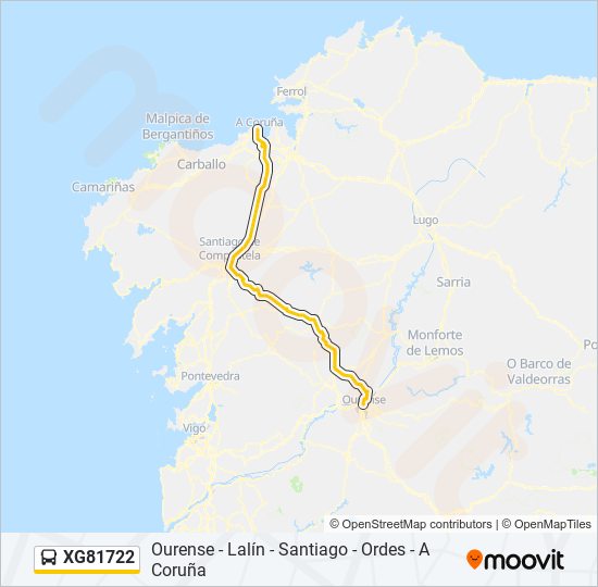 Mapa de XG81722 de autobús