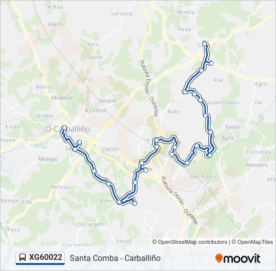 Mapa de XG60022 de autobús