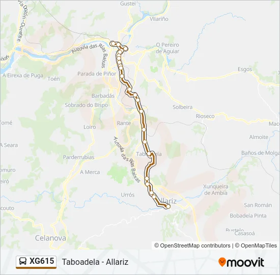 XG615 Bus Line Map