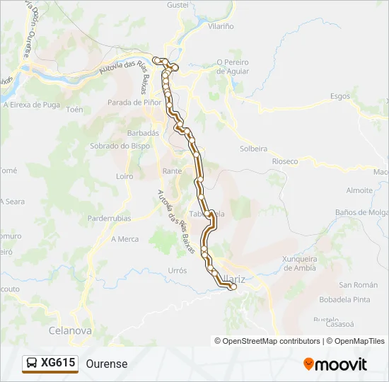 XG615 Bus Line Map