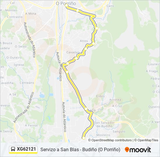 Mapa de XG62121 de autobús