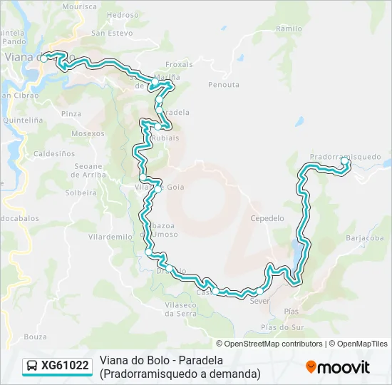 XG61022 bus Mapa de línia