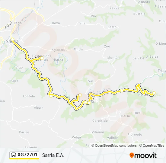XG72701 Bus Line Map