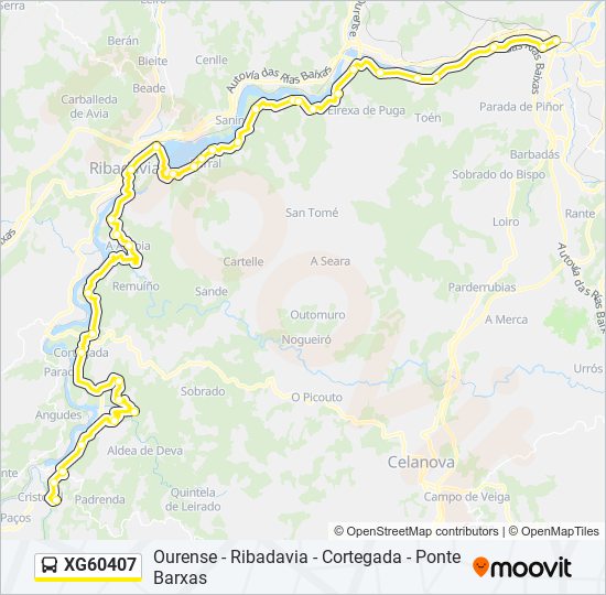 XG60407 bus Mapa de línia