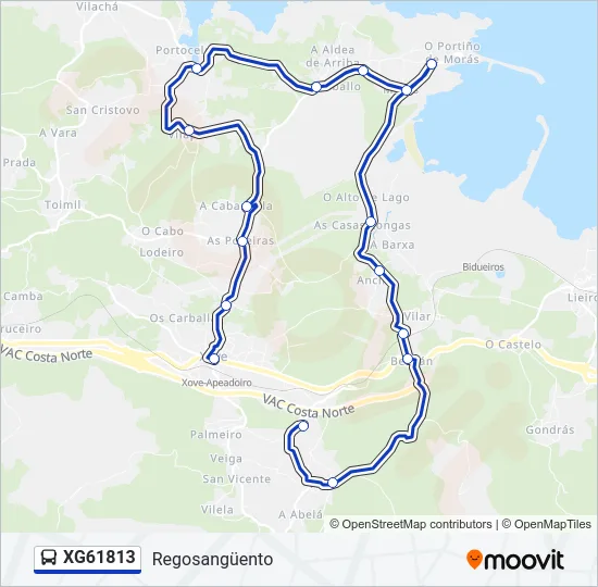 XG61813 Bus Line Map