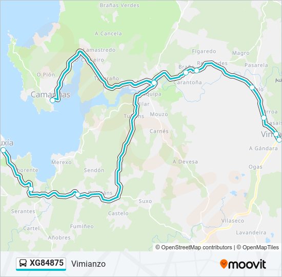 Mapa de XG84875 de autobús