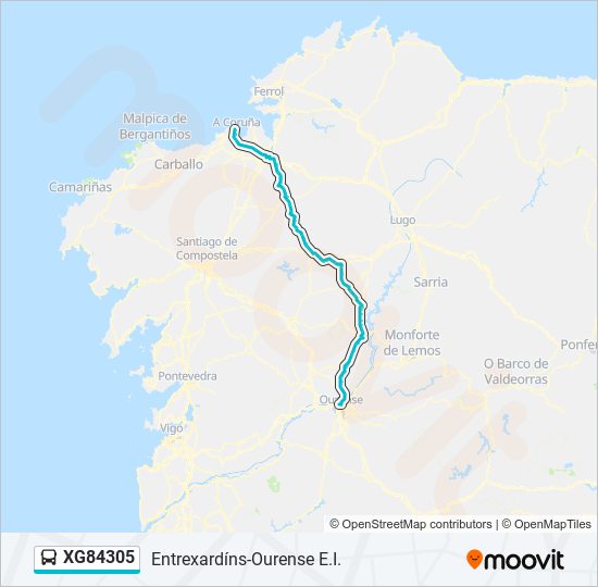 XG84305 bus Mapa de línia