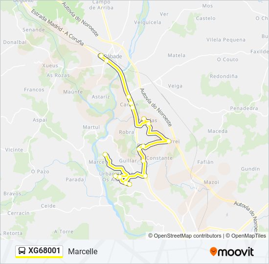 XG68001 bus Mapa de línia