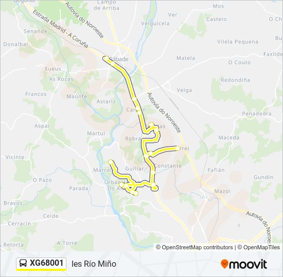 XG68001 bus Mapa de línia