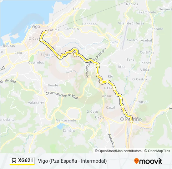 XG621 Bus Line Map