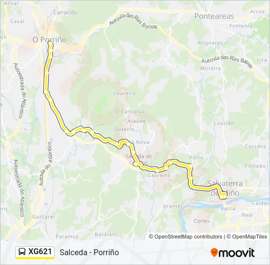 XG621 Bus Line Map