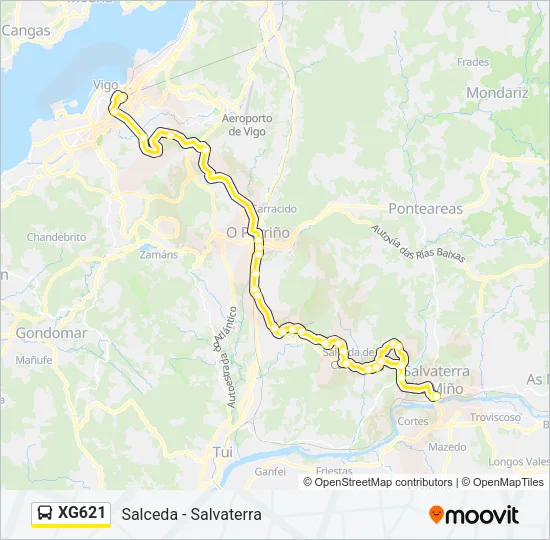 XG621 Bus Line Map