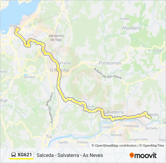XG621 Bus Line Map