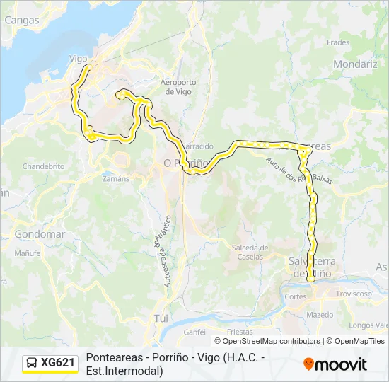 XG621 Bus Line Map