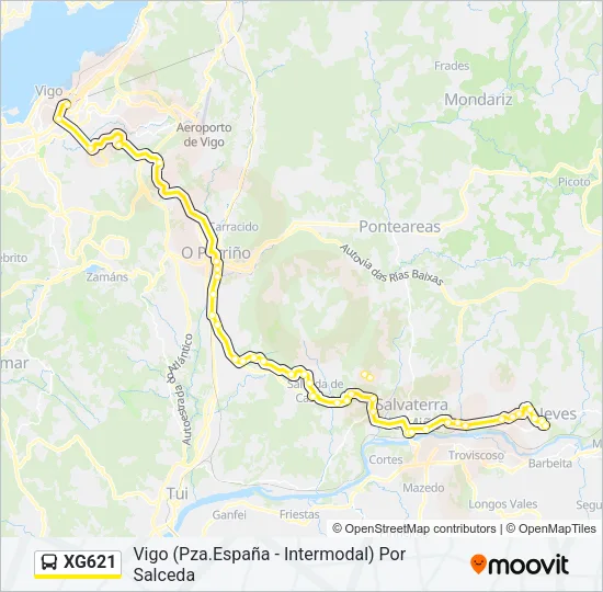 XG621 Bus Line Map
