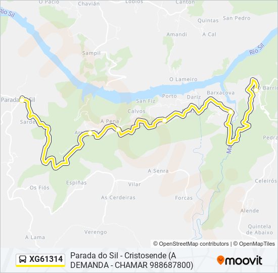 XG61314 bus Mapa de línia