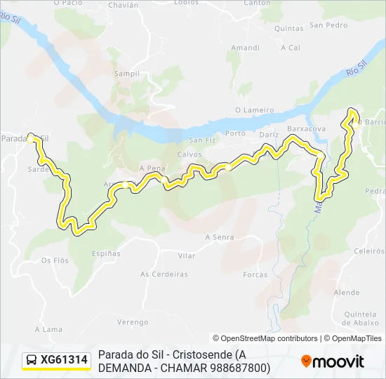 XG61314 Bus Line Map