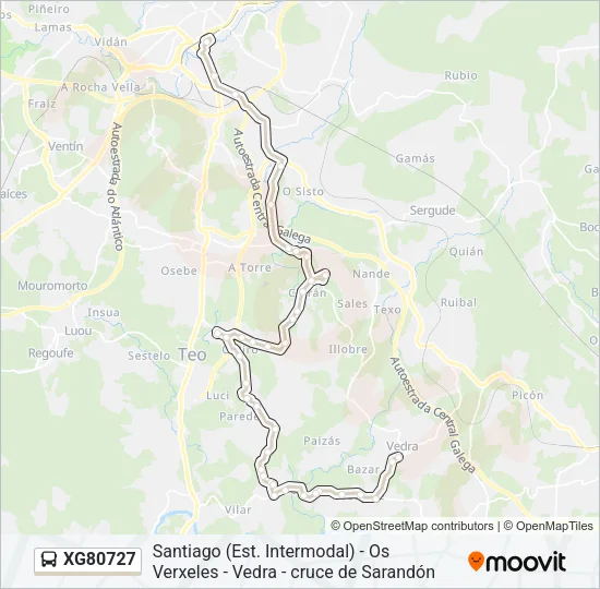 XG80727 Bus Line Map