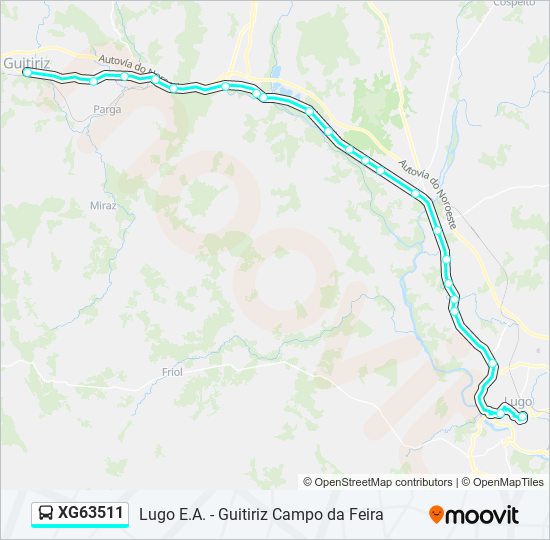 Mapa de XG63511 de autobús