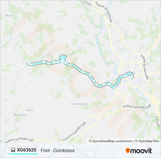 Mapa de XG63620 de autobús