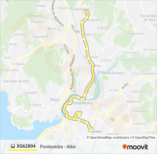 XG62804 Bus Line Map