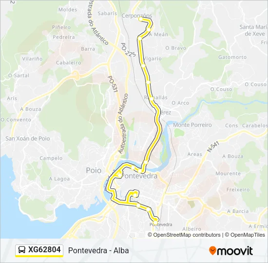 XG62804 Bus Line Map