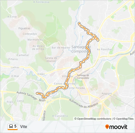 5 Bus Line Map