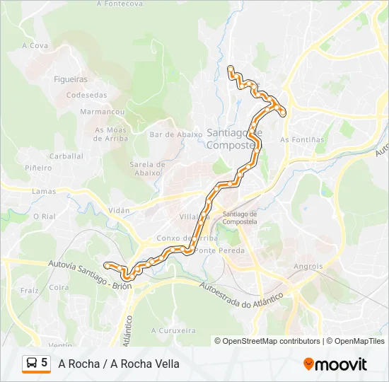 5 Bus Line Map
