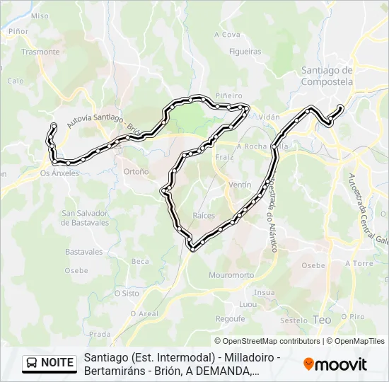 NOITE Bus Line Map