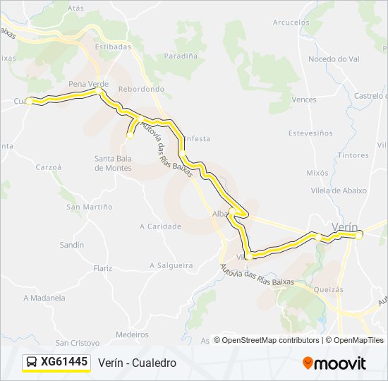 Mapa de XG61445 de autobús