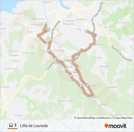 3 Bus Line Map