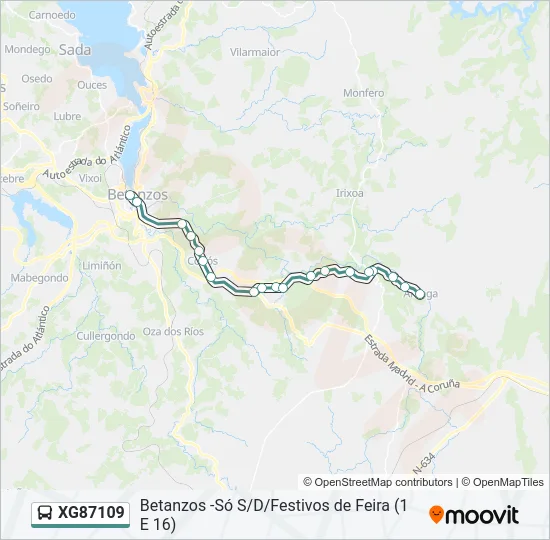 XG87109 Bus Line Map