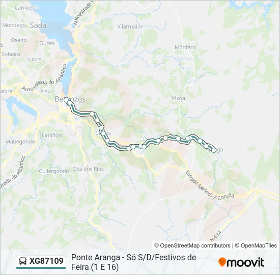 XG87109 Bus Line Map
