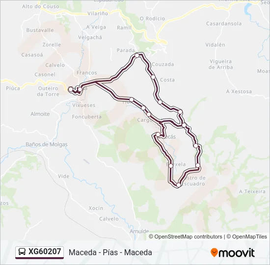 XG60207 bus Mapa de línia