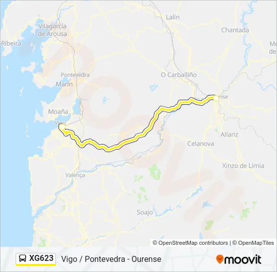 XG623 Bus Line Map