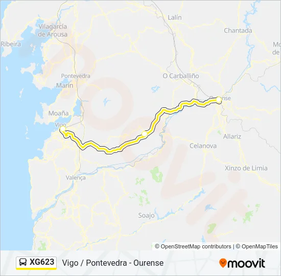 XG623 Bus Line Map