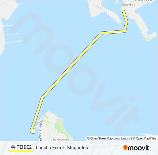TEIDE2 Ferry Line Map
