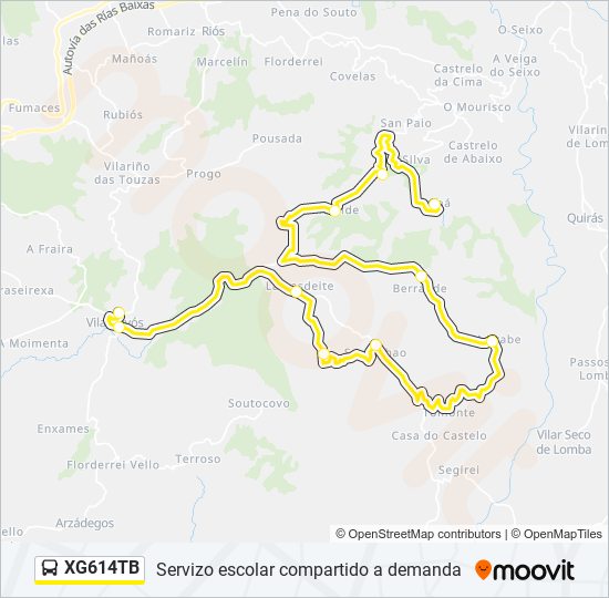 XG614TB bus Mapa de línia