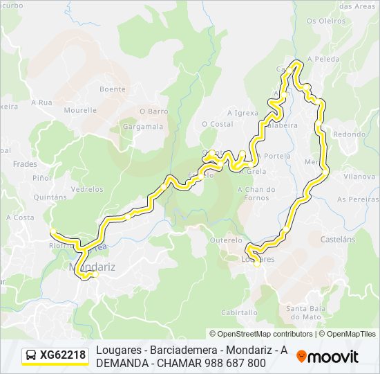 Mapa de XG62218 de autobús