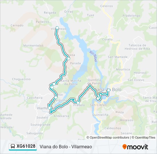 XG61028 bus Mapa de línia