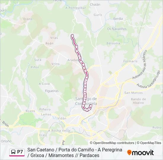 P7 Bus Line Map