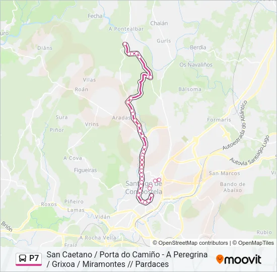P7 Bus Line Map