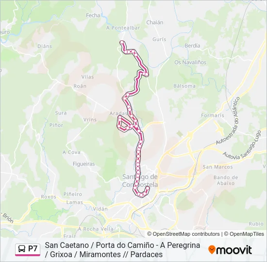 P7 Bus Line Map